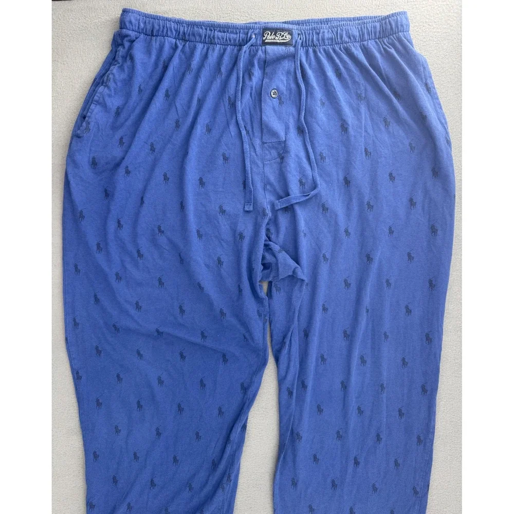Polo Ralph Lauren Pajama Pant XL Blue All Over Pony Logo Sleepwear Loungewear